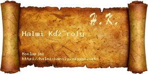 Halmi Károly névjegykártya