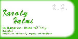 karoly halmi business card